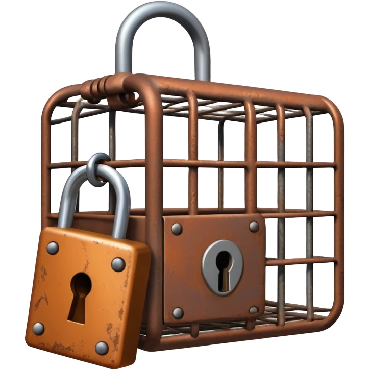 cage with lock emoji