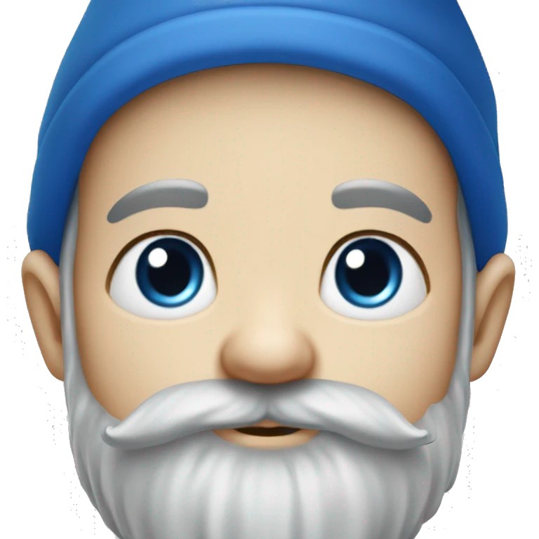 gnome boy with short black beard, blue hat emoji