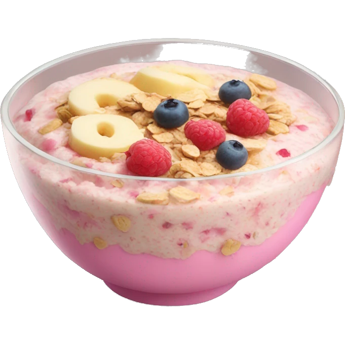 pink overnight oats bowl  emoji