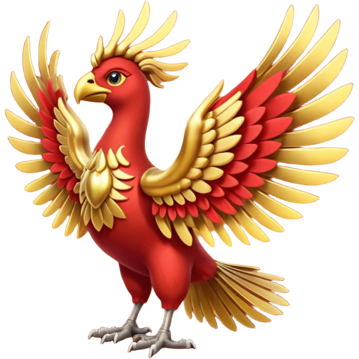 Pokemon red and green legendary Ho-Oh emoji