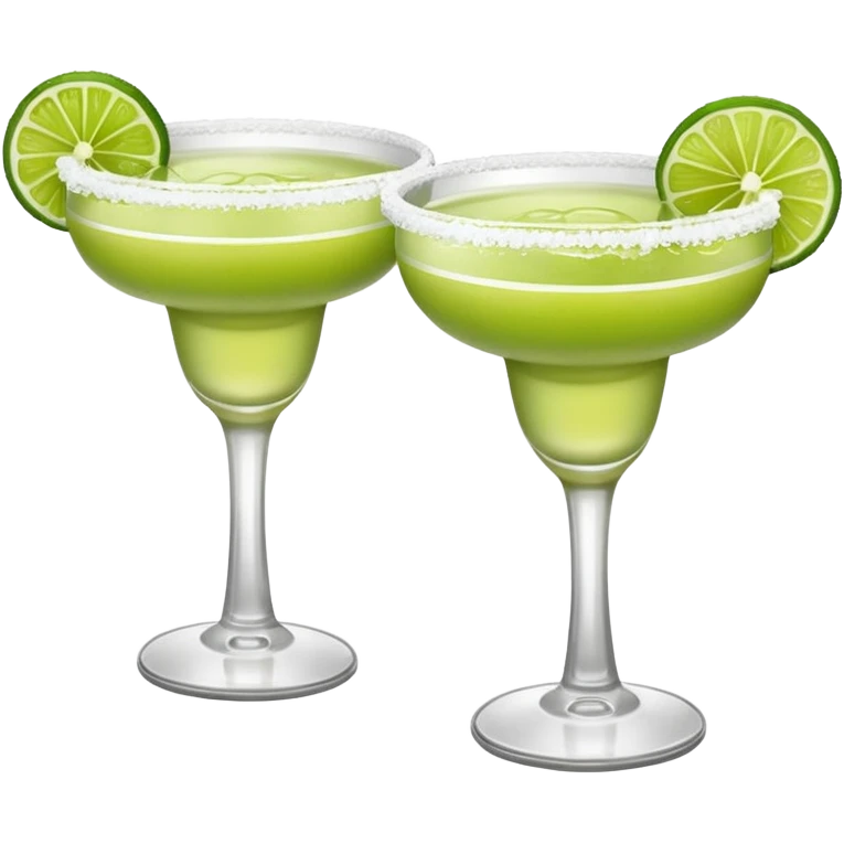 2 margaritas. one normal and one spicy. NO ICE - normal margarita glass with salt on the rim. one should be just with the margarita and the salt. the spicy one should have a small pepper inside  emoji