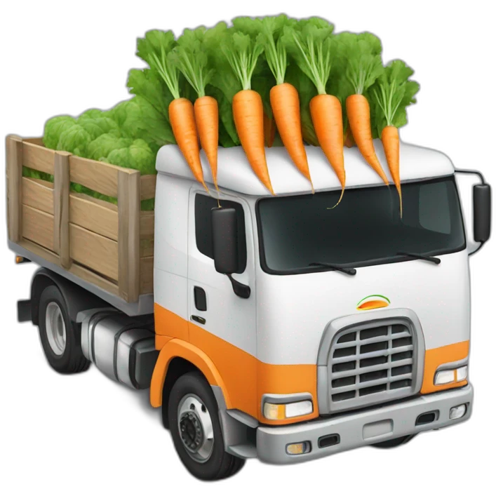 a truck with a full body of carrots emoji
