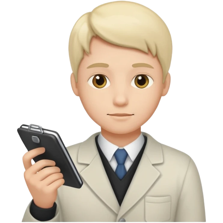 create a realistic emoji of a person with a protocol in his hand writing something down emoji