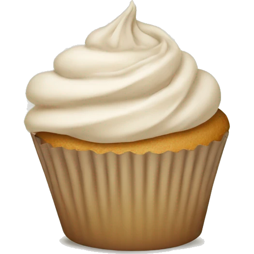 Neutral coloured cupcake emoji