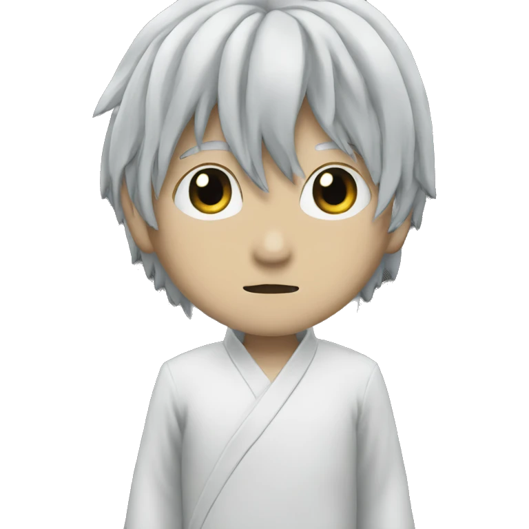 Satoru Gojo white hair with black hand cover eye emoji
