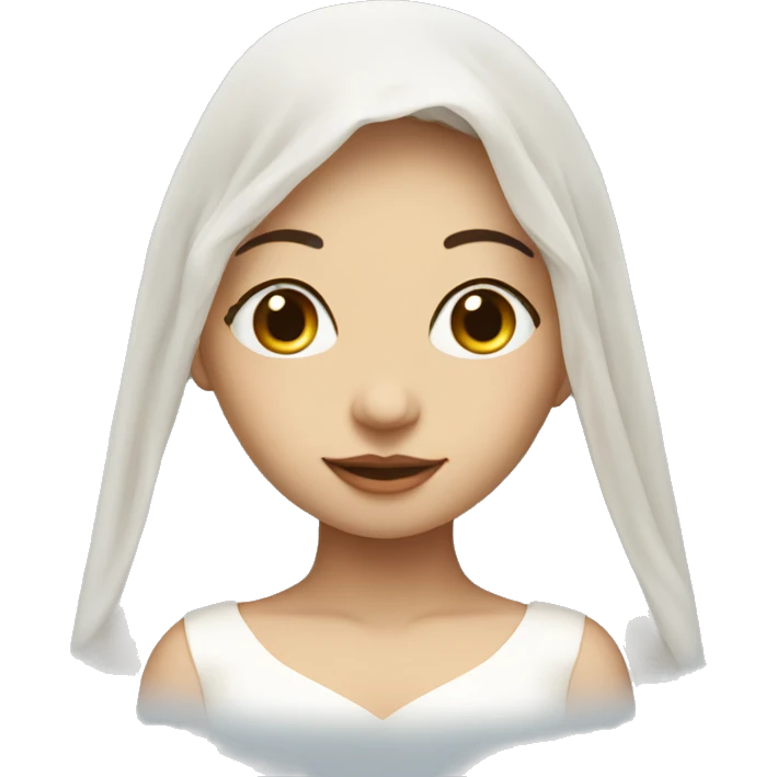 dreamy girl with closed eyes with bridal veil emoji