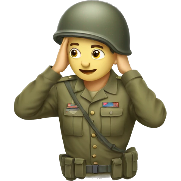 soldier cowering hands over head emoji