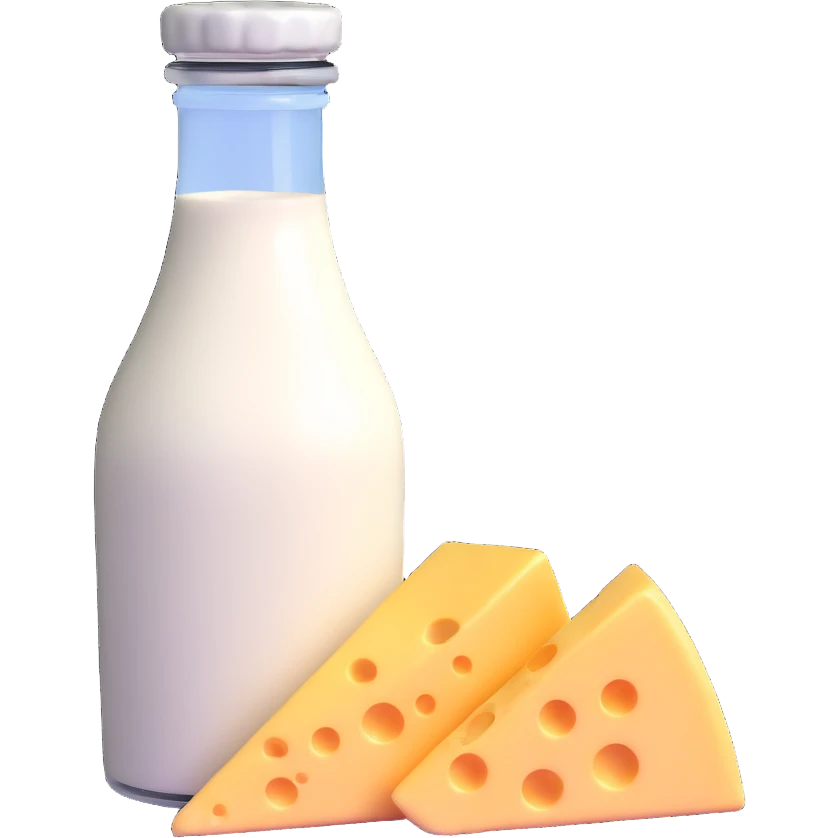 milk bottle and cheese wedge emoji