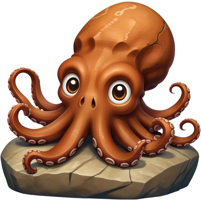 Octopus with the face of the rock  emoji