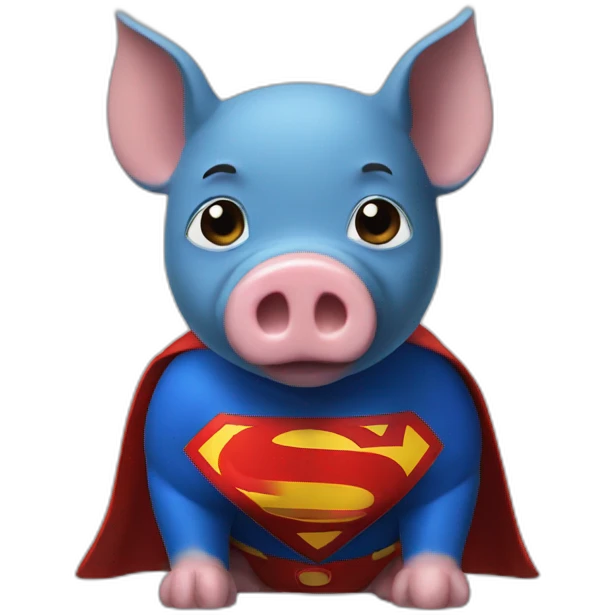 superman pig emoji