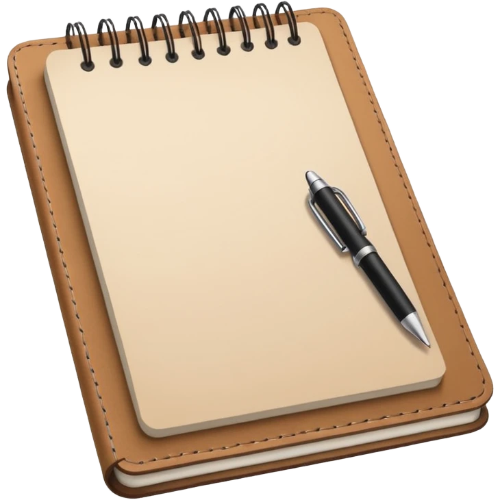 beige notepad and pen with white paper emoji