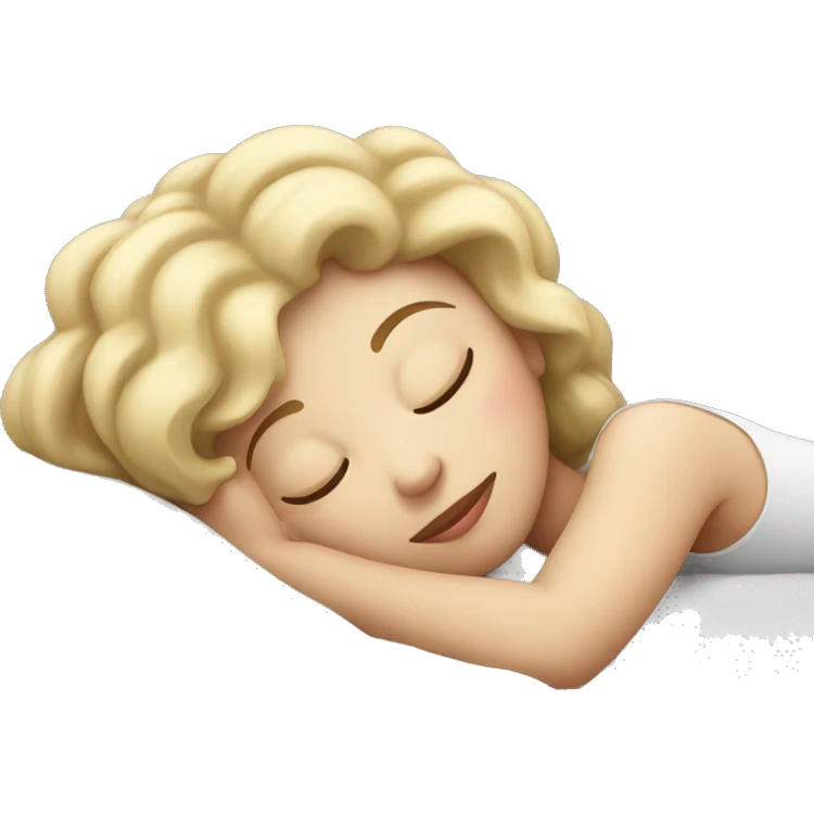 White gurl sleeping  emoji