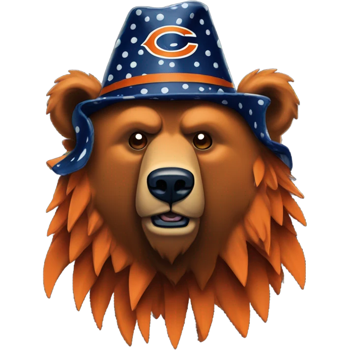 Chicago bears wearing birthday hat emoji