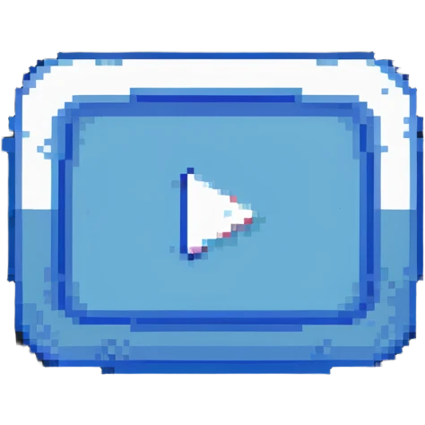 YouTube logo blue rectangle with white play button emoji
