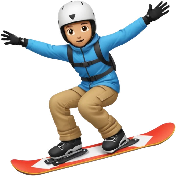 snowboarder riding a snowboard emoji