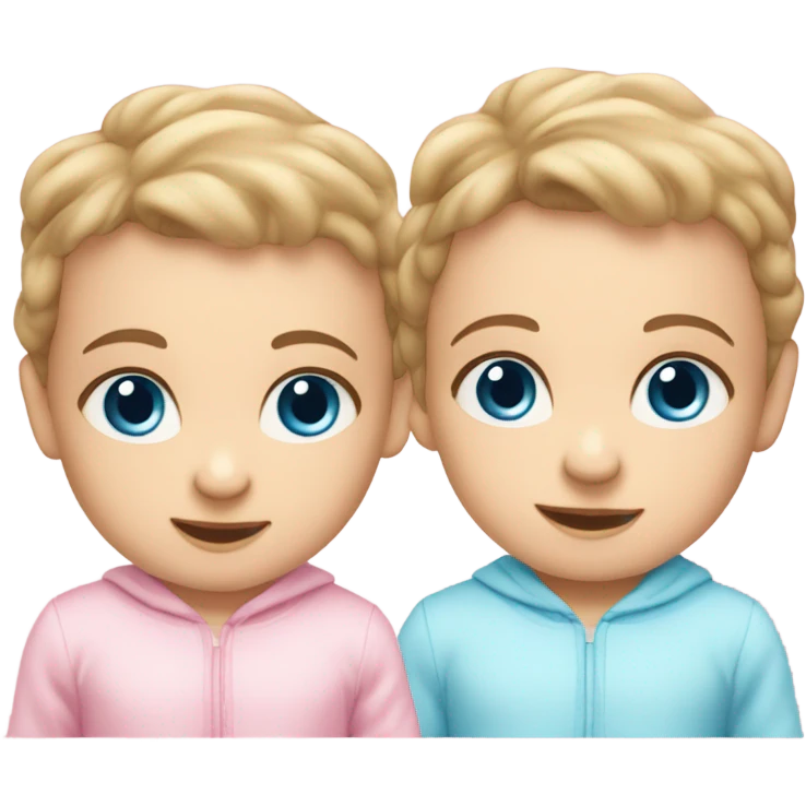 Twin Caucasian babies emoji