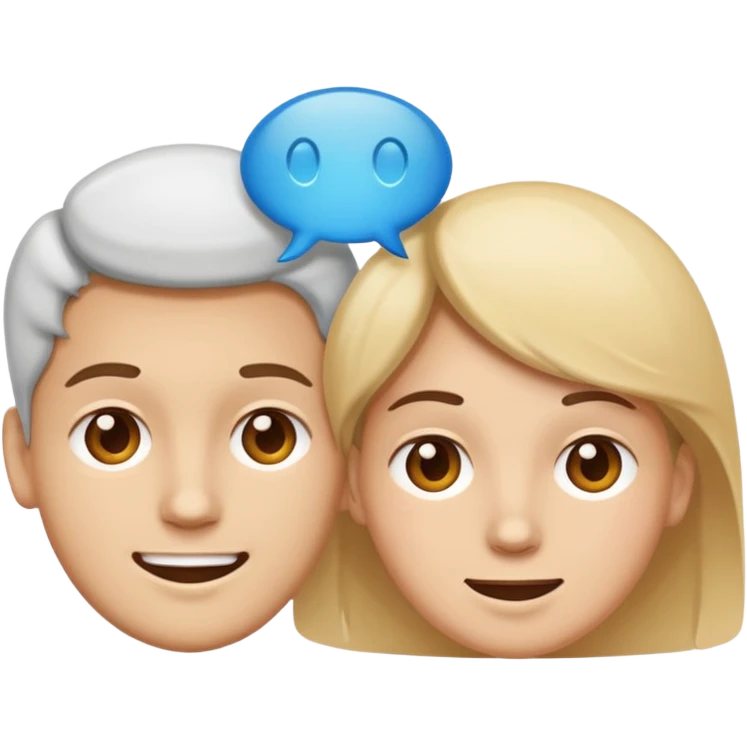two faces connected by speech bubbles emoji