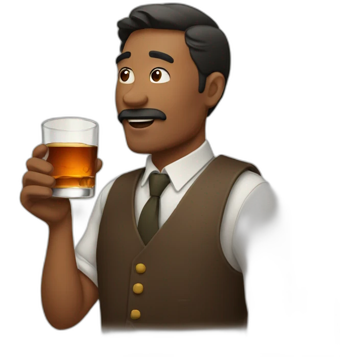 Man who drinks a whisky emoji