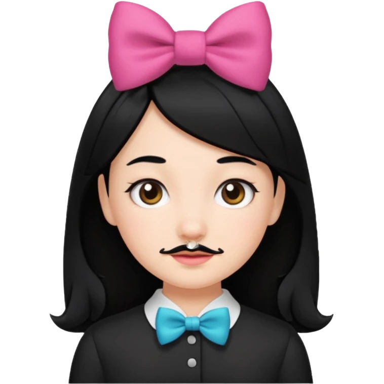 Adolf Hitler Like a girl hair with a bow  That he has black hair and a small mustache like Hitler  emoji