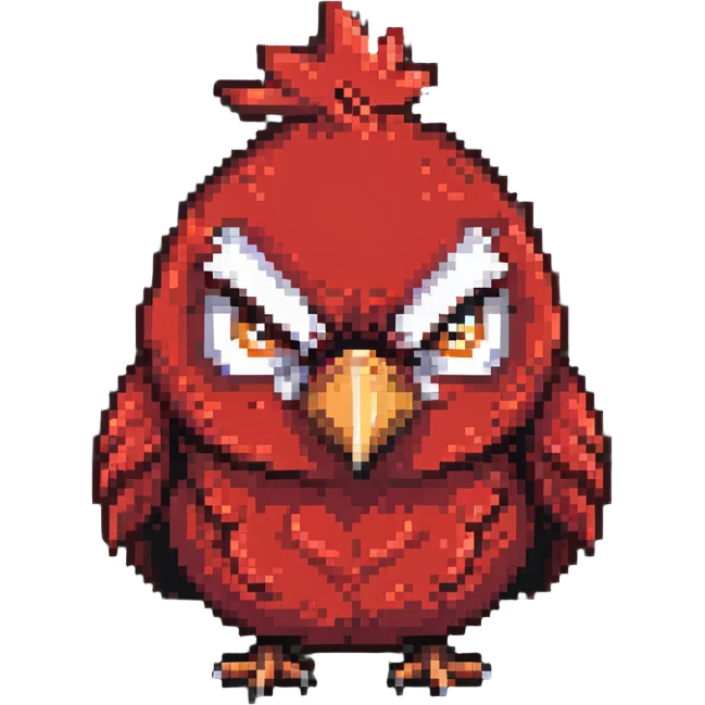 red angry bird emoji