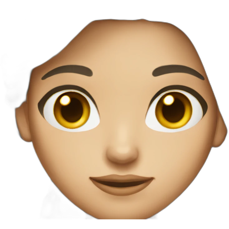 Woman brown hair grey eyes  emoji