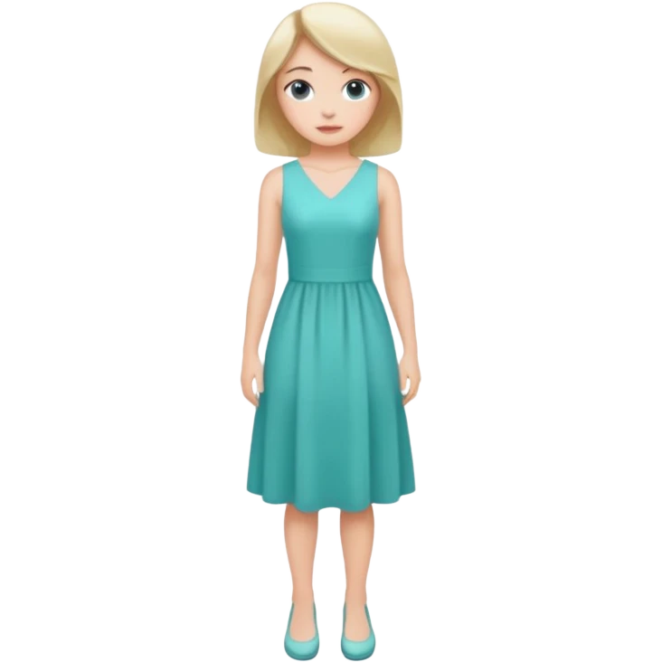👗🧍‍♀️ merge this emojis the dress should be light teal on a girl full emoji