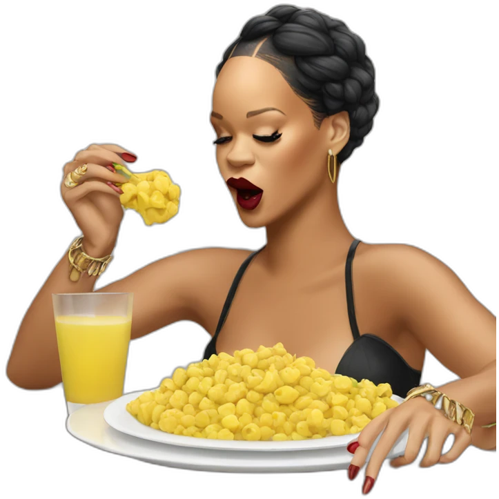 Rihanna qui mange emoji