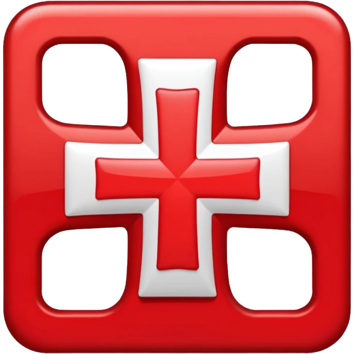A simple scarlet-red cross with clean, symmetrical lines. Bold and minimal emoji