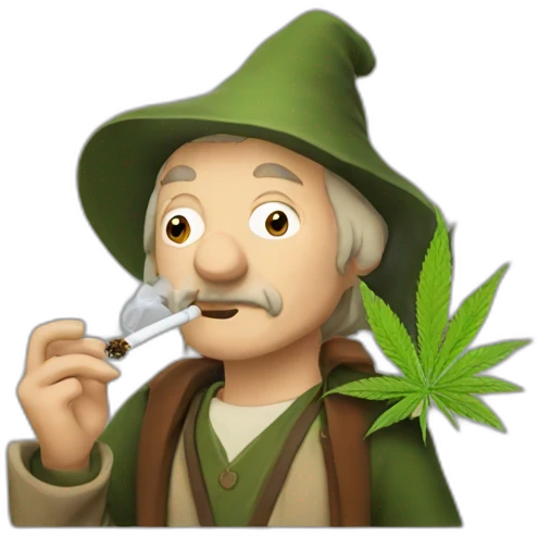 Hobbit smoking cannabis emoji