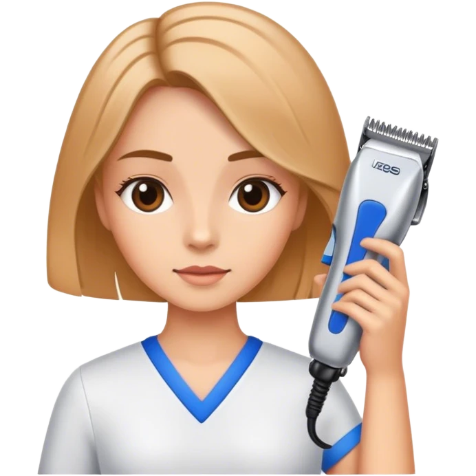 Girl with hair clippers emoji