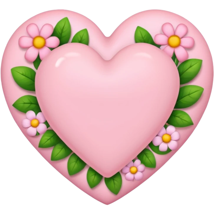 Light pink heart with flowers on it  emoji
