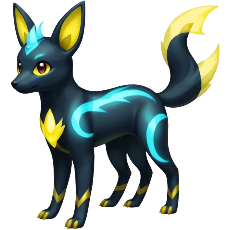 Manectric-Electrike-Auroras-Umbreon-Draco-Fakémon-hybrid-creature (full body), 4 legs emoji