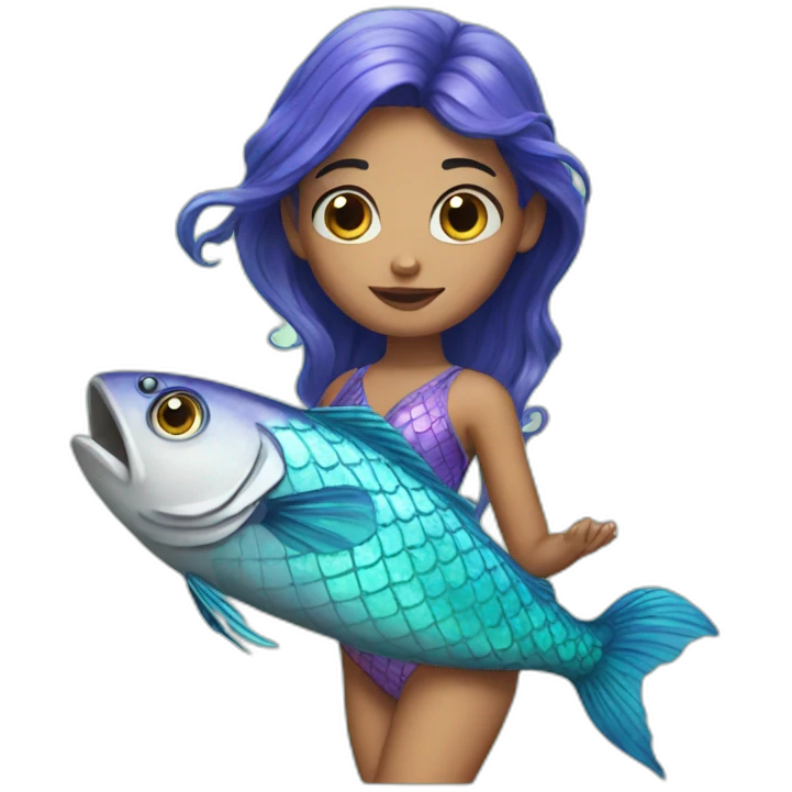 Fish too mermaid emoji