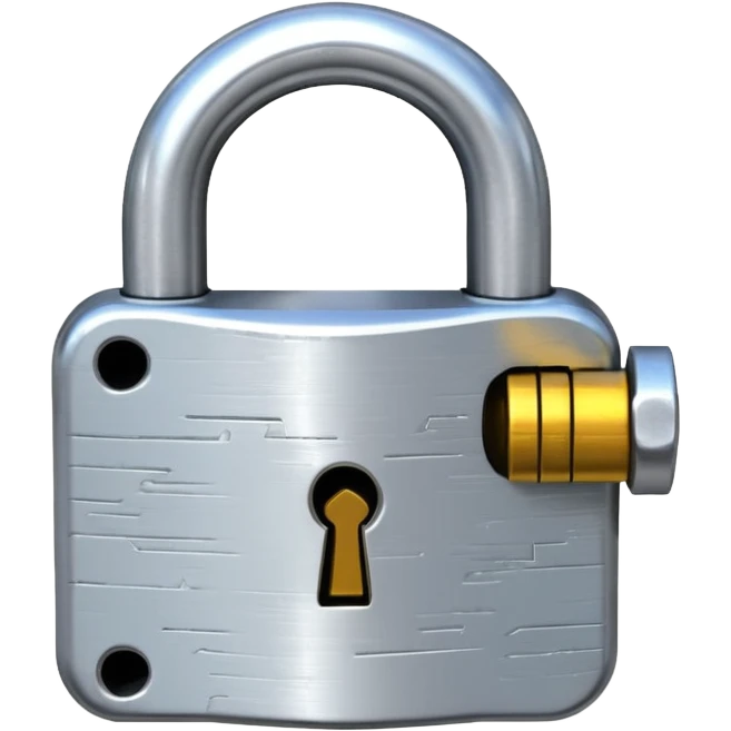 Digital glitch art style emoji, corrupted padlock emoji