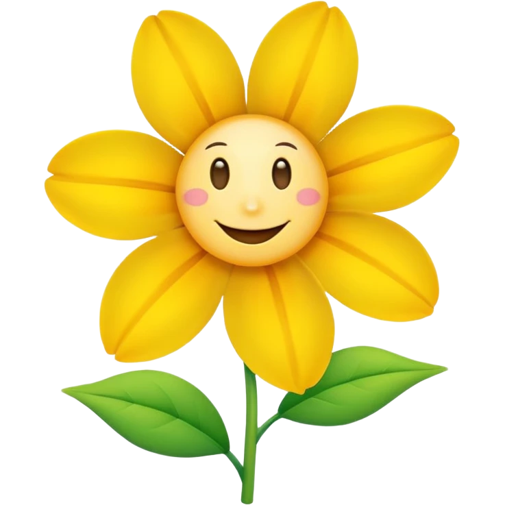 a flower with a personality emoji