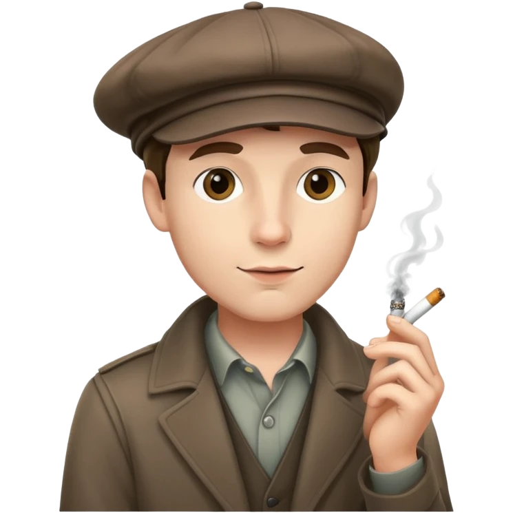 man with cigarette and newsboy hat emoji