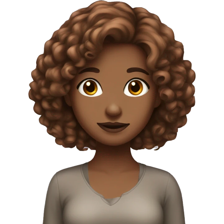 beautiful brown-haire girl emoji
