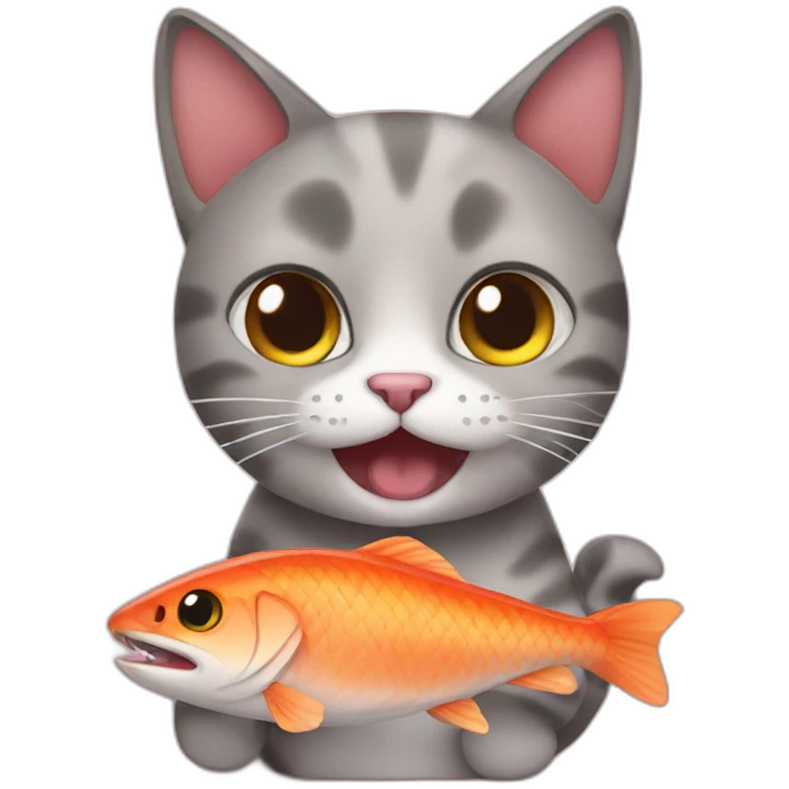 cat eat fish emoji
