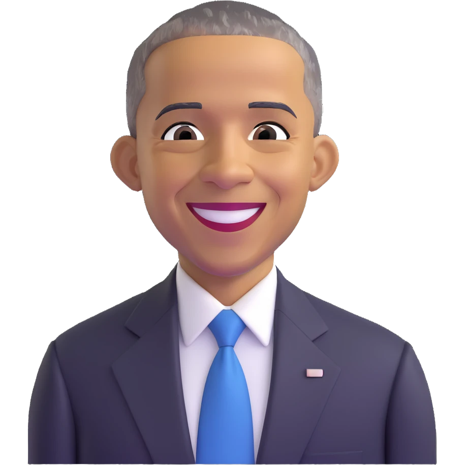 Barack Obama smiling emoji