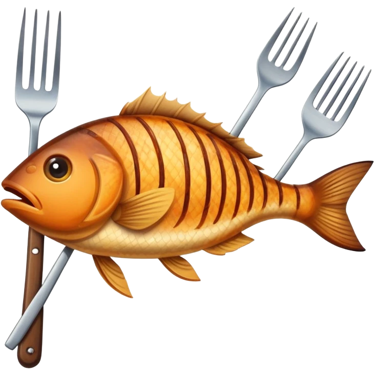 Fish making a barbecue  emoji