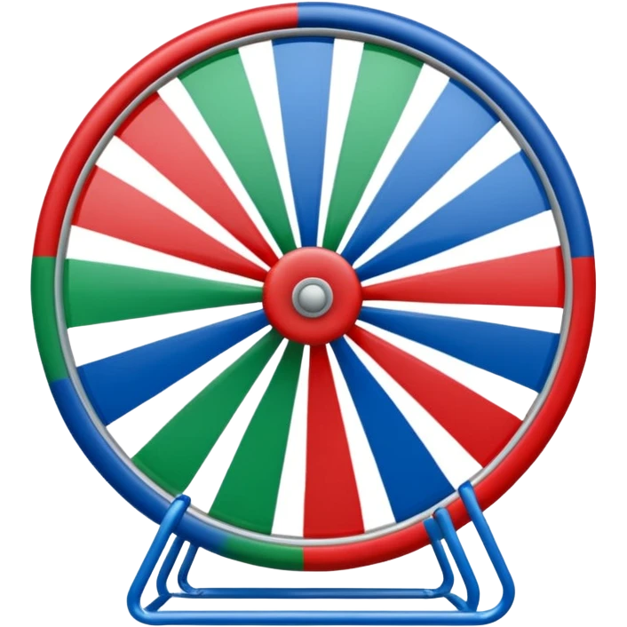 Drapeau bleu et vert avec une roue rouge zvec 24 rayon emoji