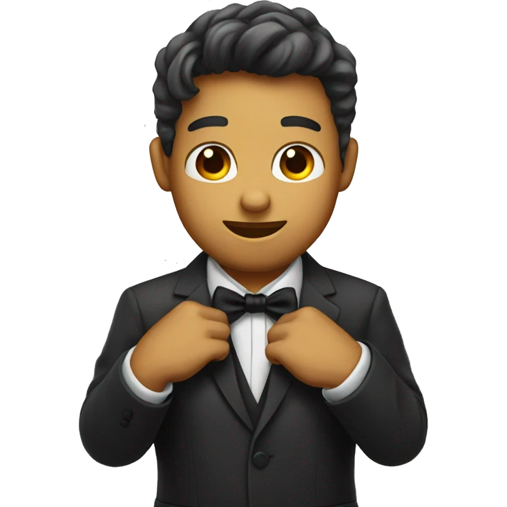Tightening bow tie with hands  emoji