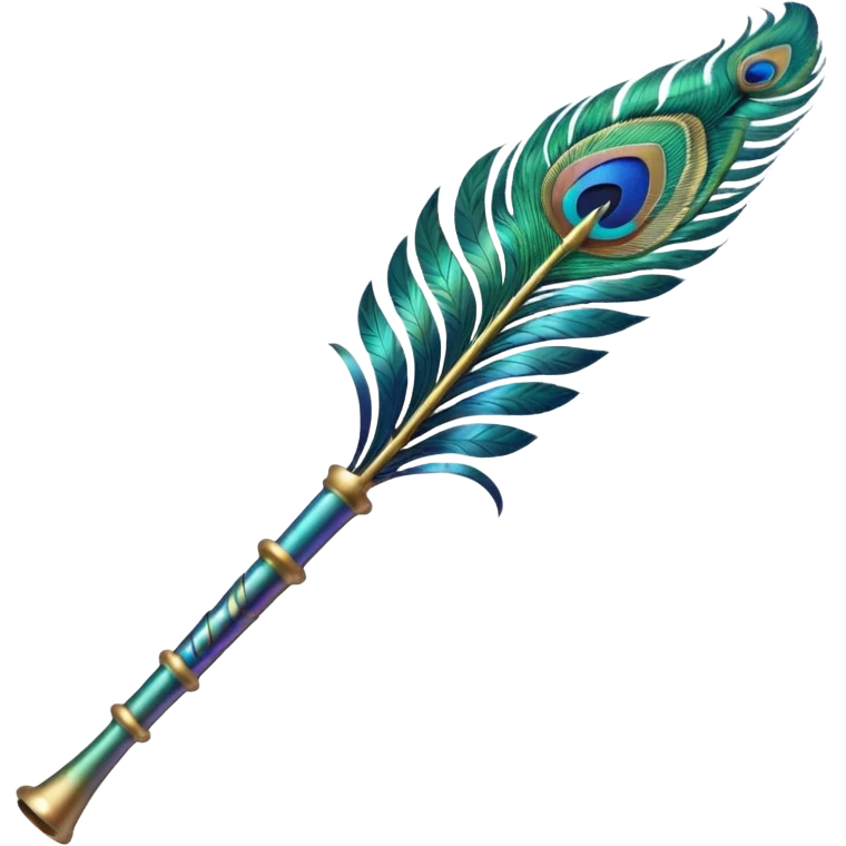 Peacock feather flute emoji