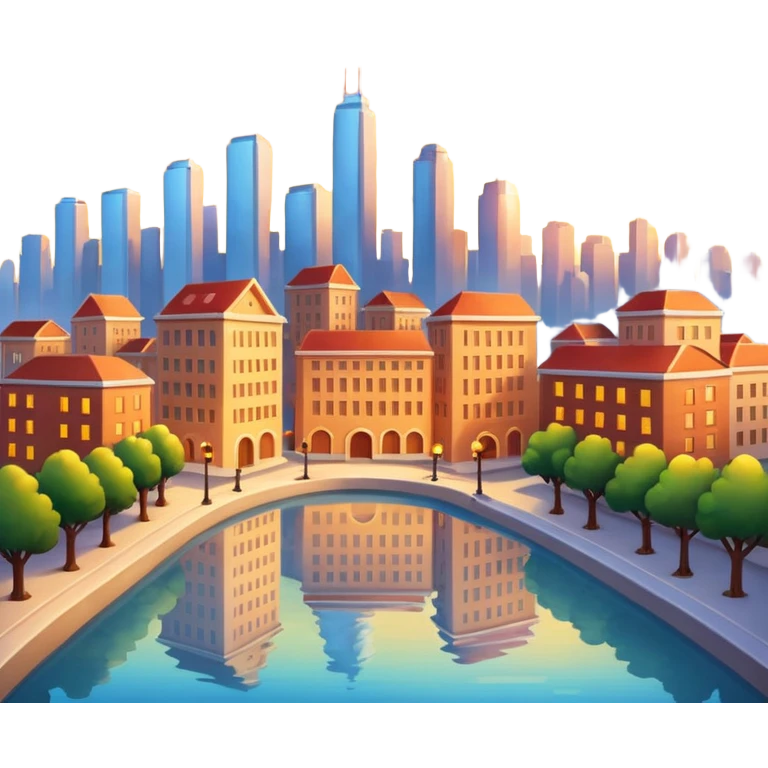 sun rising over  acity emoji