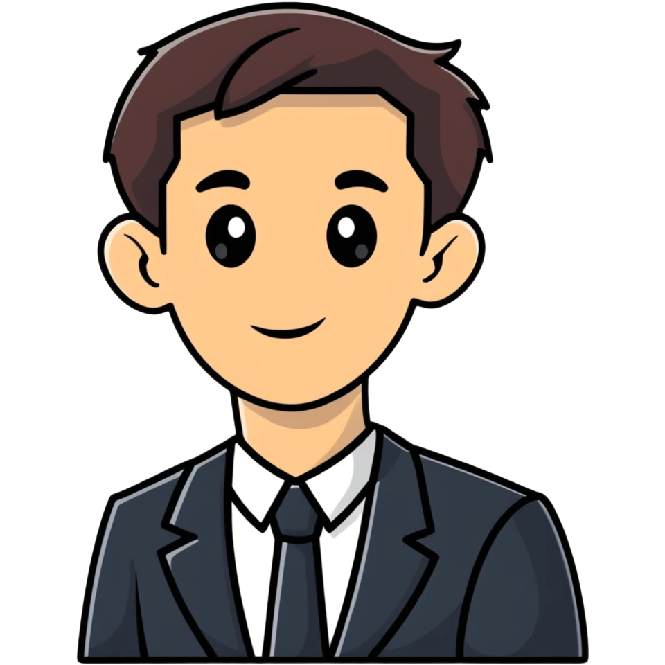 A successful-looking man named Alex Cansani with a professional appearance emoji