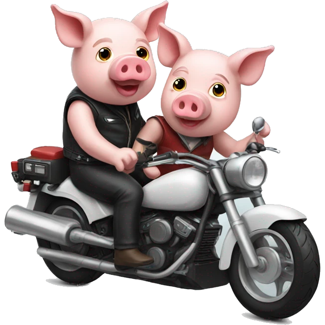 pig couple riding a motorcycle emoji