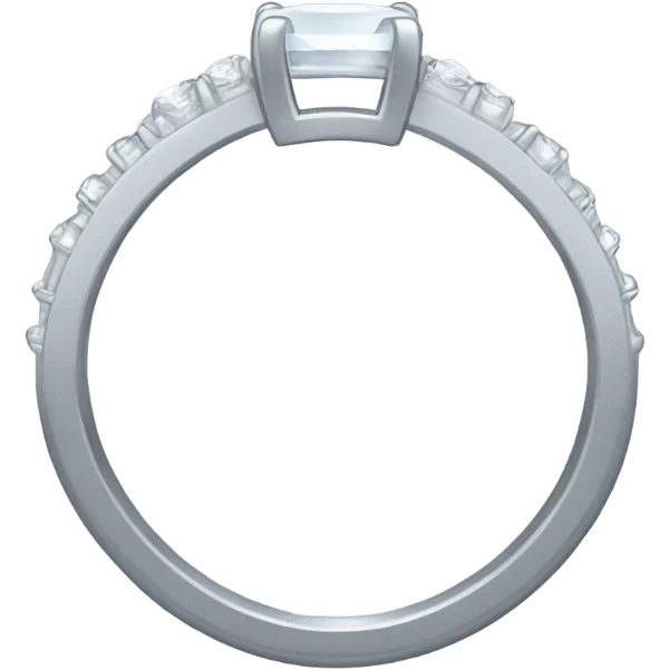 A RULER BEHIND A SILVER ENGAGEMENT RING, MEASURING THE INTERNAL DIAMETER OF THE RING emoji