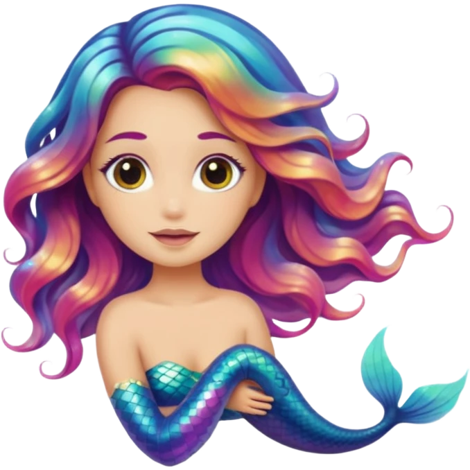 Iridescent mermaid hair emoji