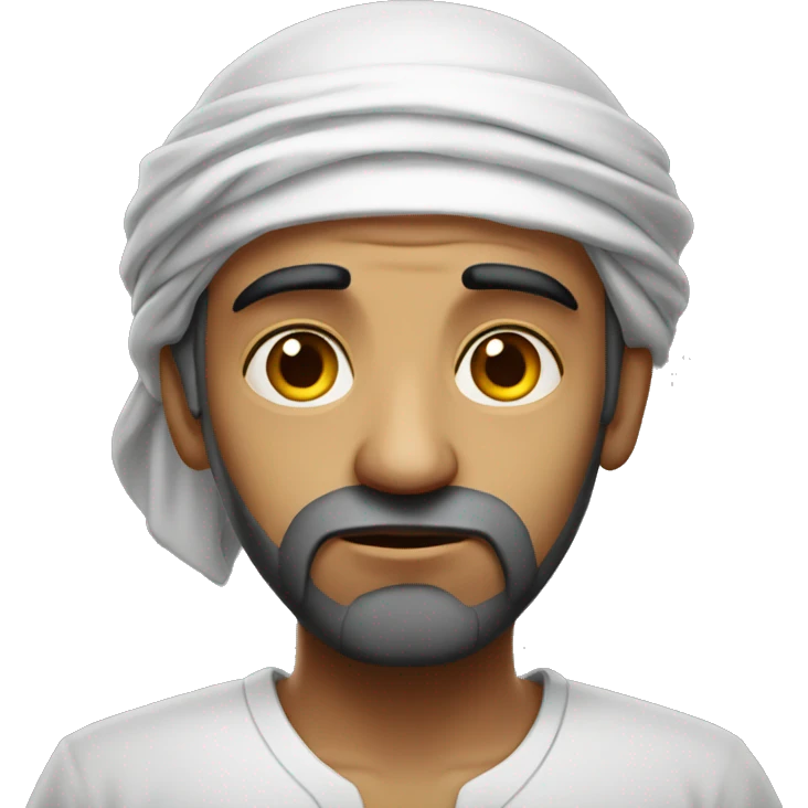 sad arab photorealistic serious emoji