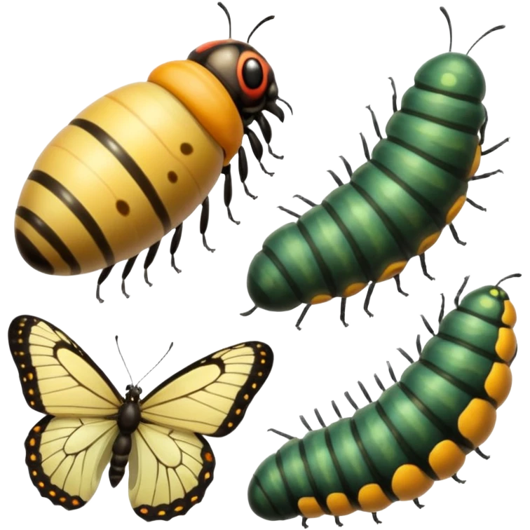 butterfly life cycle one by one  emoji